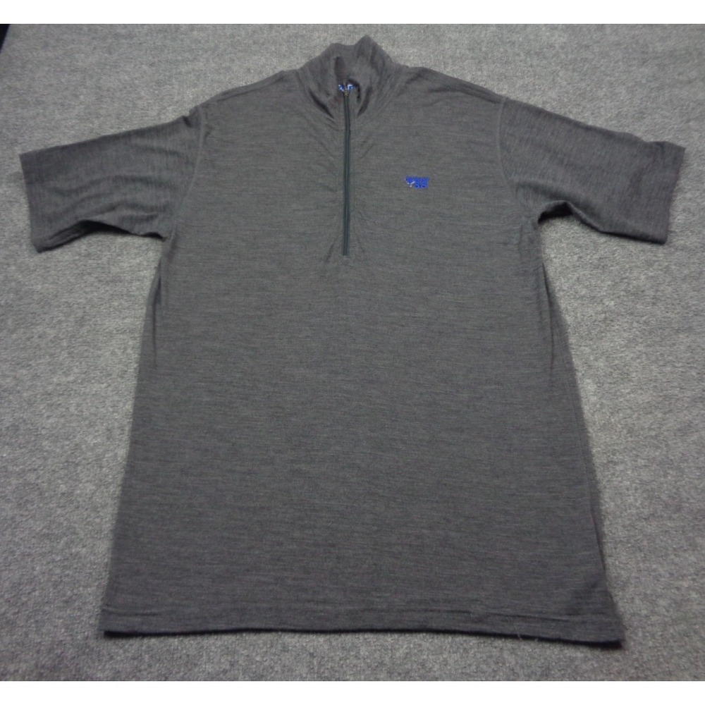 Minus33 Shirt Mens L Grey Superfine Merino Wool 1/4 Zip Base Layer Pullover